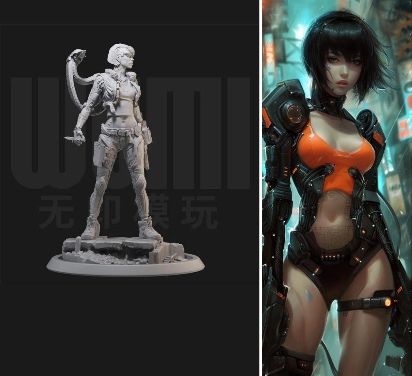 "Mira Cybershade - The Neon Phantom" 18+ Collector's Model