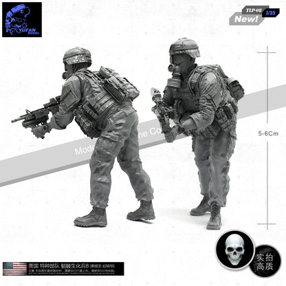 Yufan Model 1/35 U.s. Special Forces Skeleton Biochemical Soldier B Resin Soldier Military Figure Unmounted Kits Tlp-08