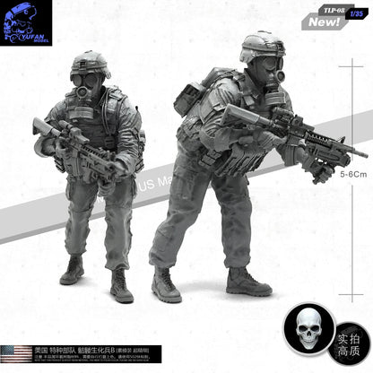 Yufan Model 1/35 U.s. Special Forces Skeleton Biochemical Soldier B Resin Soldier Military Figure Unmounted Kits Tlp-08