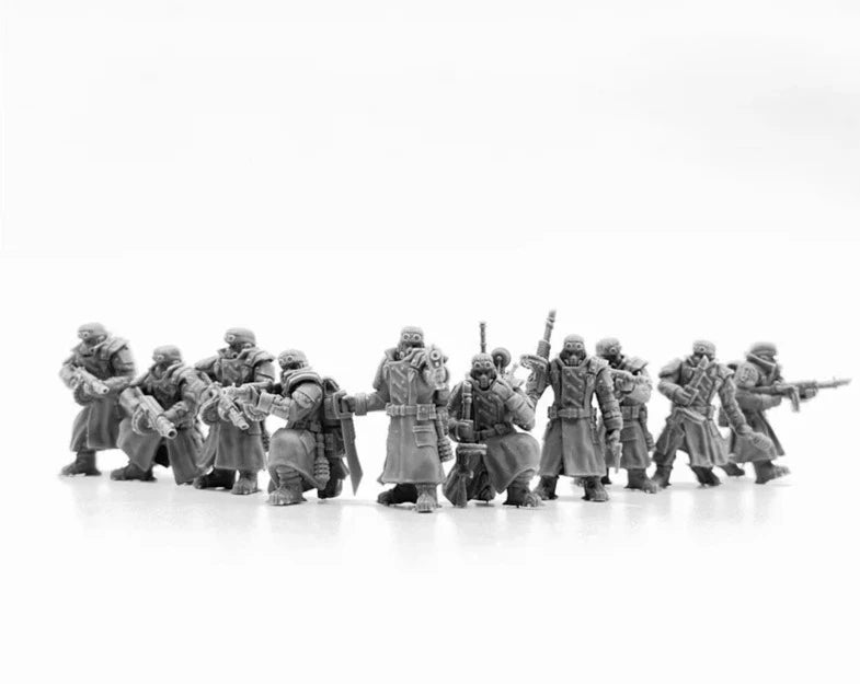 Ice Warriors Resin Model Kit Miniature War Gaming Unpainted Soldier Figures 28mm Scale Tabletop Gaming