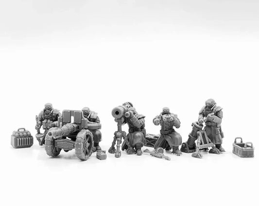 Heavy Support Squad of the Imperial Force Resin Model Kit War Gaming Unpainted Soldier Figures 28mm Scale Tabletop Gaming