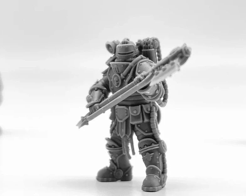 Solar Guard Squad with Power Axes Imperial Force Resin Model Kit Miniature 28mm Scale Tabletop Gaming Unpainted Soldier Figures