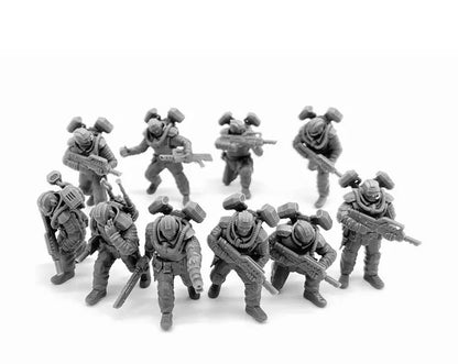 Airborne Division Squad Resin Model Kit Miniature 28mm Scale Tabletop War Gaming Model Toys Unpainted Soldier Figures