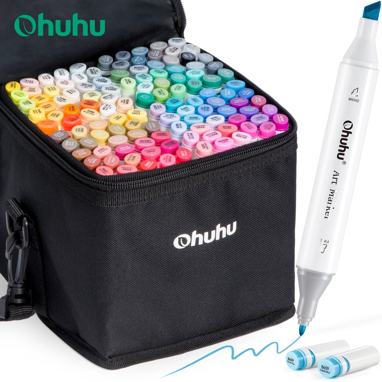 Ohuhu 120-Color Marker Pen Set