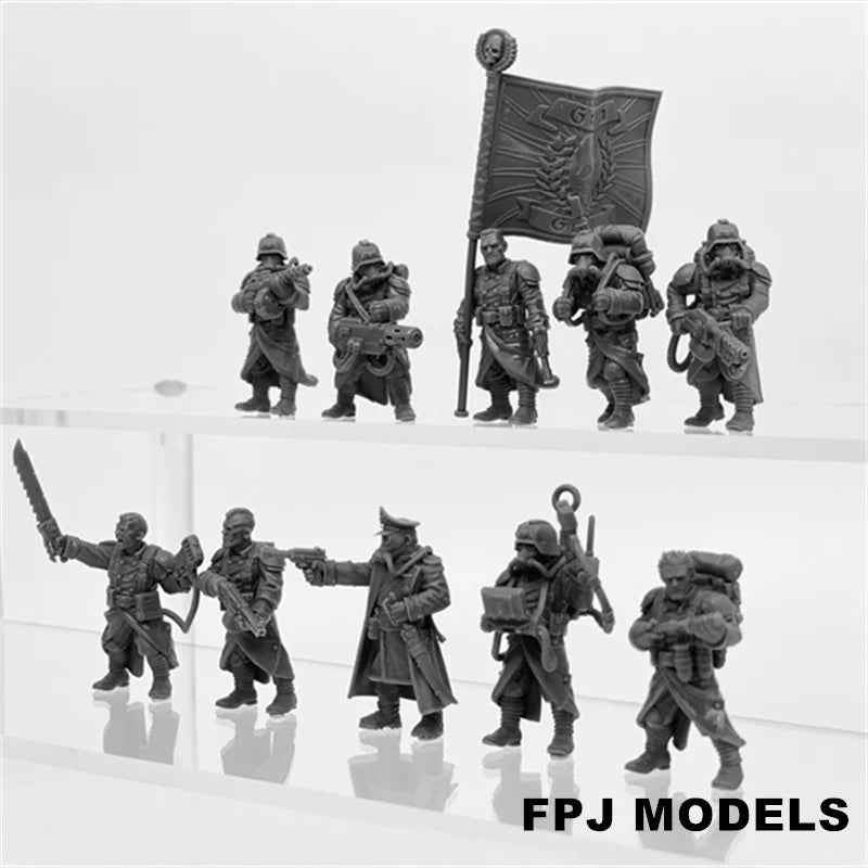 28mm Scale Grim Guard Combatants Resin Model Kit Miniature Tabletop War Gaming Model Toys Unpainted Soldier Figures