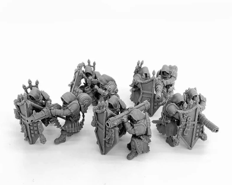 Heavy Support Squad of the Imperial Force Resin Model Kit Miniature 28mm Scale Tabletop War Gaming Unpainted Soldier Figures