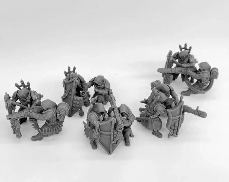 Heavy Support Squad of the Imperial Force Resin Model Kit Miniature 28mm Scale Tabletop War Gaming Unpainted Soldier Figures