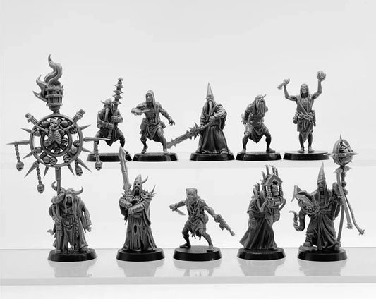 28mm Scale Corrupted Guard Fanatics Resin Model Kit Minitaure Resin Doll Tabletop War Gaming Assembled Unpainted Soldier Figures