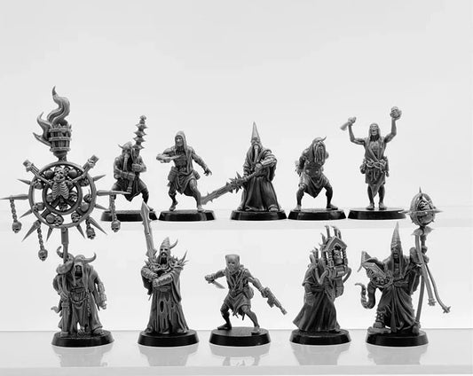 28mm Scale Corrupted Guard Fanatics Resin Model Kit Minitaure Resin Doll Tabletop War Gaming Assembled Unpainted Soldier Figures